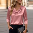 thumbnail image 3 of EYNMVR Womens Tops Trendy 2026 Fall Cowl Neck Shirts Long Sleeve Teacher Clothes Office Business Dressy Casual Outfits, 3 of 6