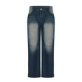 thumbnail image 4 of Fashion YLSDY Mens Wide Leg Baggy Jeans Y2k Casual Fashion Loose Denim Pants Work Office Streetwear Straight Leg Jeans Y2k Baggy Skater Jeans Dark Blue XL, 4 of 6