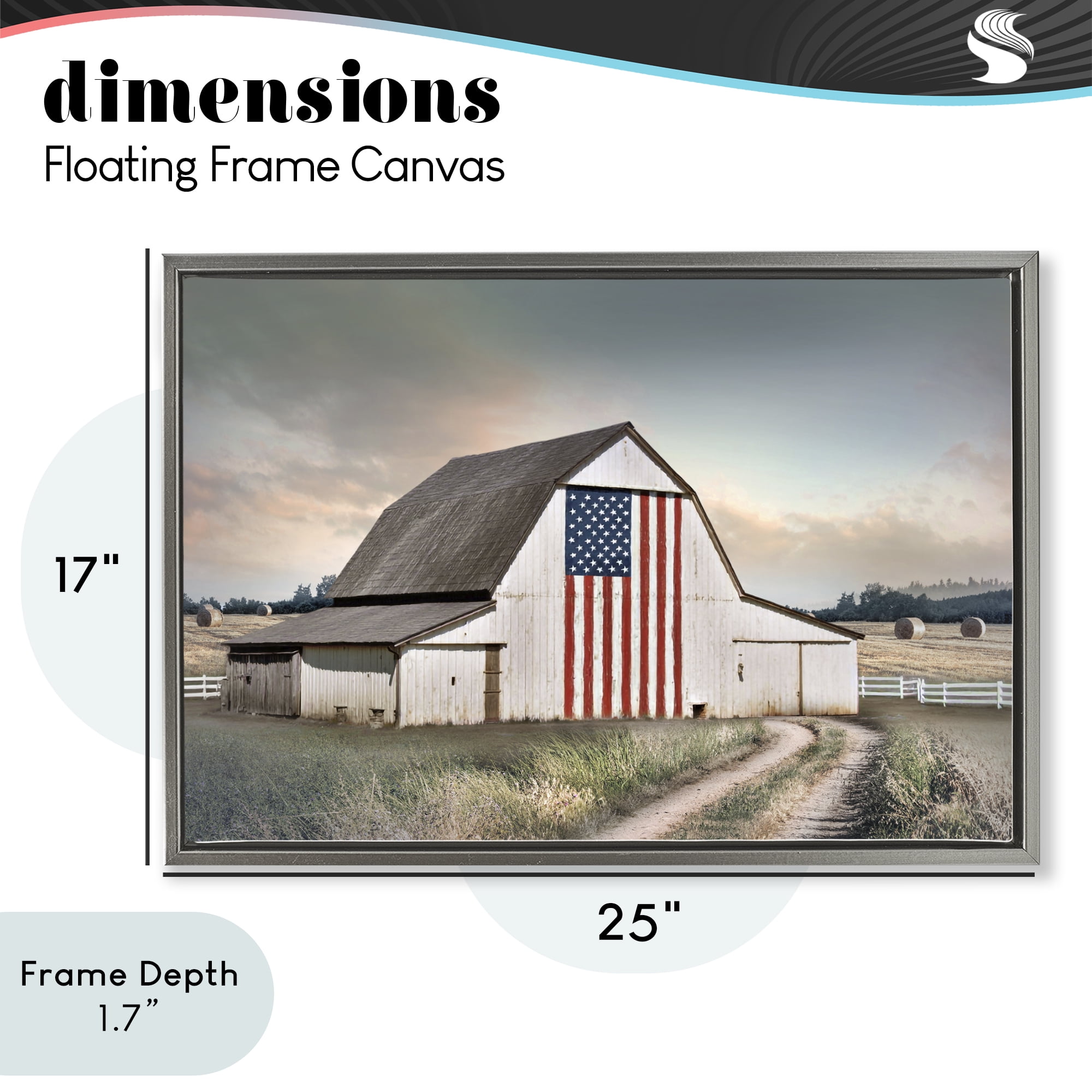 Stupell Industries Land That I Love Barn Gray Framed Floater Canvas Wall Art, design by CAD Designs