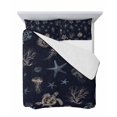 thumbnail image 7 of Navy Blue Coastal Twin Size Down Alternative Comforter,Lightweight Comforter Quilt Bedding Set with Pillow Shams Nautical Summer Beach Sea Turtle Starfish Bed Comforter Duvet Insert 68"x86", 7 of 7