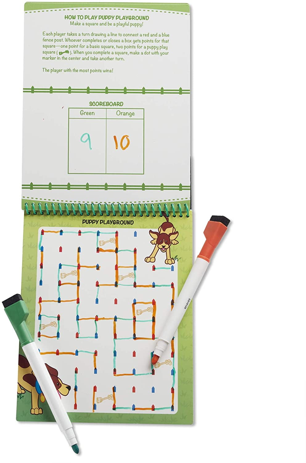  Melissa & Doug Reusable Wipe-Off Travel Game Pad with Markers -  For Ages 6+ : Toys & Games