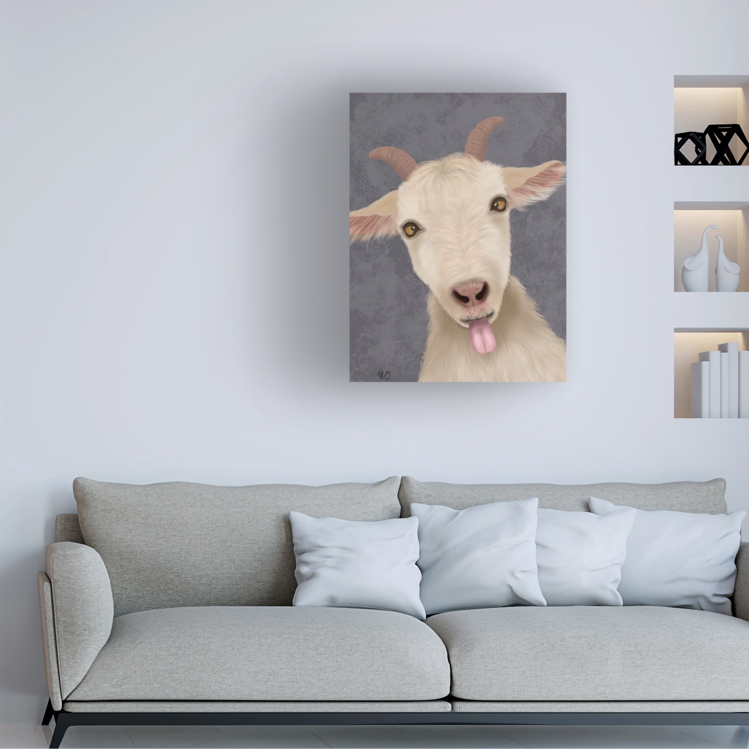 Fab Funky 'Funny Farm Goat 2' Canvas Art