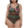 thumbnail image 2 of HaoXianJian Plus Size Women's Swimsuit 1 Piece Bodysuit Print Swimming Swimwear Suits V-Neck Bathing Suit Swim Suit Beach Suits 4X, 2 of 5