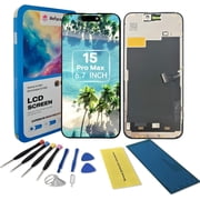 for iPhone 15 Pro Max Screen Replacement kit,6.7" LCD Display 3D Touch Digitizer Assembly with Repair Tools, Screen Protector, Frame Adhesive (Model A2849、A3105、A3106、A3108)