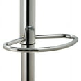 thumbnail image 4 of Contoured Contemporary Backless Armless Swivel Height Adjustable Hydraulic Lift Chrome Base Bar Stool with Footrest (White) - Set of 2, 4 of 8