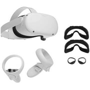 Oculus Quest 2 — All-in-One Virtual Reality 256GB Gaming Headset w/ Fit Pack Bundle —3D Cinematic Sound— Next-Level Hardware — VR Headset, Two Touch Controllers, Glasses Spacer, Quest 2 Fit Pack