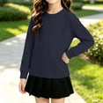 thumbnail image 2 of Kids' Sweatshirt Crewneck Long Sleeve Casual Pullover Basic Comfortable Classic Solid Color Preppy Fall Top, 2 of 5