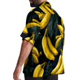 thumbnail image 3 of Banana Men's Short Sleeve Poplin Shirts, Casual Printed Button Down Tops for Summer Beach, Unisex with Spread Collar, 3 of 6