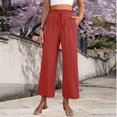 thumbnail image 6 of Women's wide-leg cropped wide-leg pants, flowy and casual , with pockets., 6 of 9