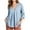 Blue, variant on Womens Tops Casual Chiffon Blouses Tops 3/4 Sleeve V Neck Tunic Top Loose Shirt Blue,S