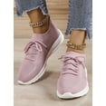 thumbnail image 2 of White Sneakers for Women Lace Up Shoes Wide Width Running Athletic Shoes Comfort Trainers Non Slip Pink 8.5, 2 of 10