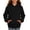 Black-07, variant on Kids Pullover Hoodies for Girls Solid Color Long Sleeve Hooded Sweatshirt with Pocket