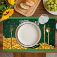 thumbnail image 4 of St. Patrick's Day Placemats Set of 4, Funny Green Hats Leaves Coin Art Placemats for Dining Table, Place Mats for Kitchen Tabletop, Waterproof Wipeable Dining Table Mats Set, 4 of 9