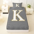 thumbnail image 3 of Erosebridal Initial K Letter Twin Sheet Sets for Kids, Abstract Lines Bedding, 3pcs, 3 of 5