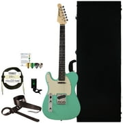 Sawtooth Classic ET 60 Ash Body Left-Handed Electric Guitar with Hard Case and Accessories, Surf Green