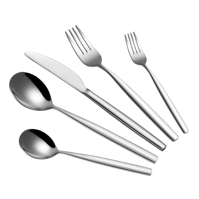Superior 2-Pack 30-Piece Silver Stainless Steel Flatware Set – Durable Cutlery and Tableware – Ideal for Daily Use – Kitchen Utensils – System Default Color