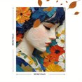 thumbnail image 3 of Abstract Floral Asian Woman Canvas Art, Colorful Textured Portrait Print, Unique Modern Living Room Wall Decor, 3 of 8