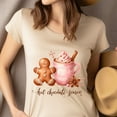 thumbnail image 4 of Hot Chocolate Season T-Shirt | Gingerbread Mug Graphic Tee, Ash, Size S, 4 of 6