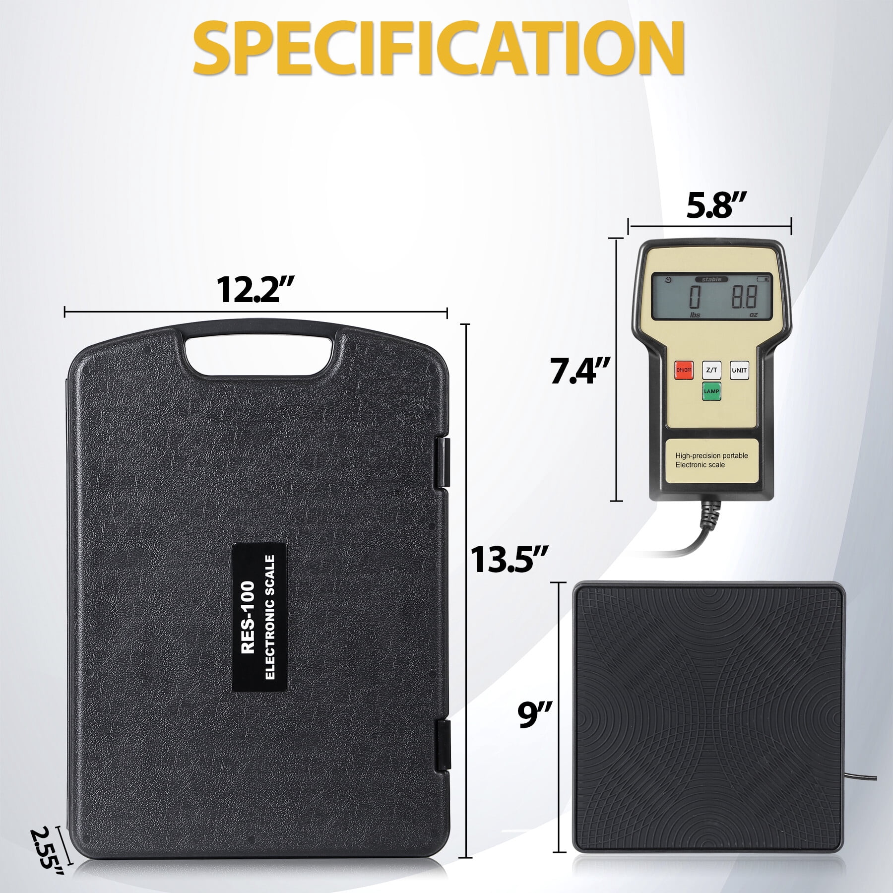 HomGarden 220 Lbs Electronic Digital Refrigerant Charging Weight Scale W/Case for HVAC A/C