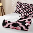 thumbnail image 4 of Erosebridal Cool Girls Bowknot Quilt Full, Princess Cartoon Full Bedspread Sets, Black Pink, 3 Pieces, 4 of 7
