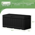 thumbnail image 7 of Patiowell 82 Gallon Deck Box Outdoor Storage Resin Wood Look Storage Box with Lockable lid for Patio Furniture, Black, 7 of 7