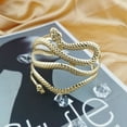 thumbnail image 5 of Eosunjian Women Bangle Cool Hip Hop Punk Personality Open Adjustable Twining Snake Arm Bracelet Armlet Armband Fashion Jewelry Golden, 5 of 13