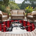 thumbnail image 4 of Round Rugs 8Ft, Red Black Plaid Snowman Christmas Round Area Rug Washable Indoor Throw Carpet, Xmas Snowflake Birds Large Non Slip Circle Rug for Kids Room RV Home Decor Aesthetic, 4 of 8