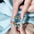 thumbnail image 6 of Rosec Jewels London Blue Topaz Eternity Ring with Moissanite - Half Eternity Band Ring - Ready to Gift for Mom, 18K Yellow Gold, US 4.50, 6 of 8