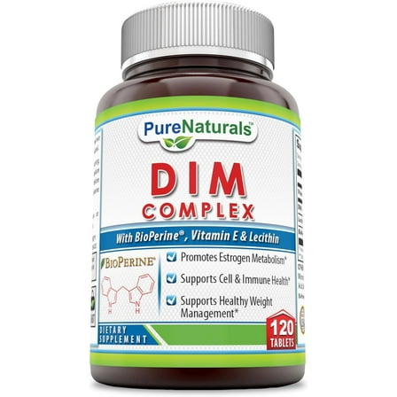 Pure Naturals DIM (Diindolylmethane) Complex 100mg Per Serving 120 Tablets Supplement | Non-GMO | Gluten Free |