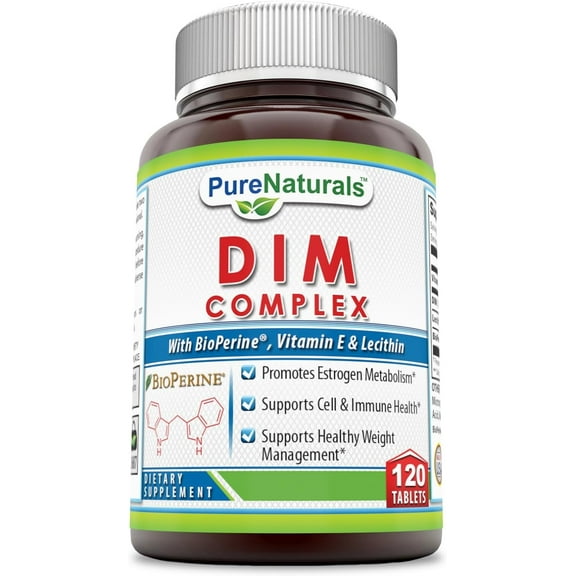 Pure Naturals DIM (Diindolylmethane) Complex 100mg Per Serving 120 Tablets Supplement | Non-GMO | Gluten Free |