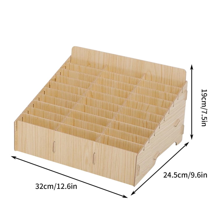 Wood Desk Organizer, 4 Tier Paper File Trays Office Desktop Organizer File Holders Color Brown