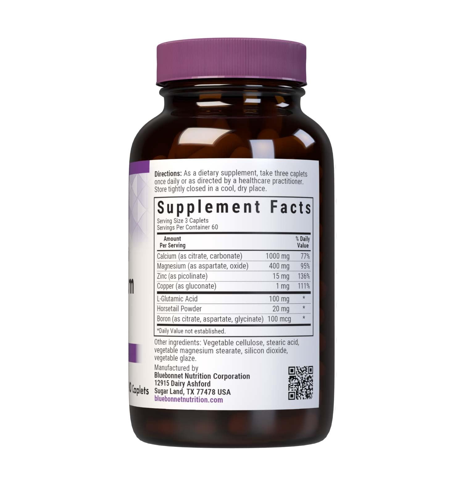 Bluebonnet Nutrition Calcium Magnesium Zinc Caplets, 180 Count