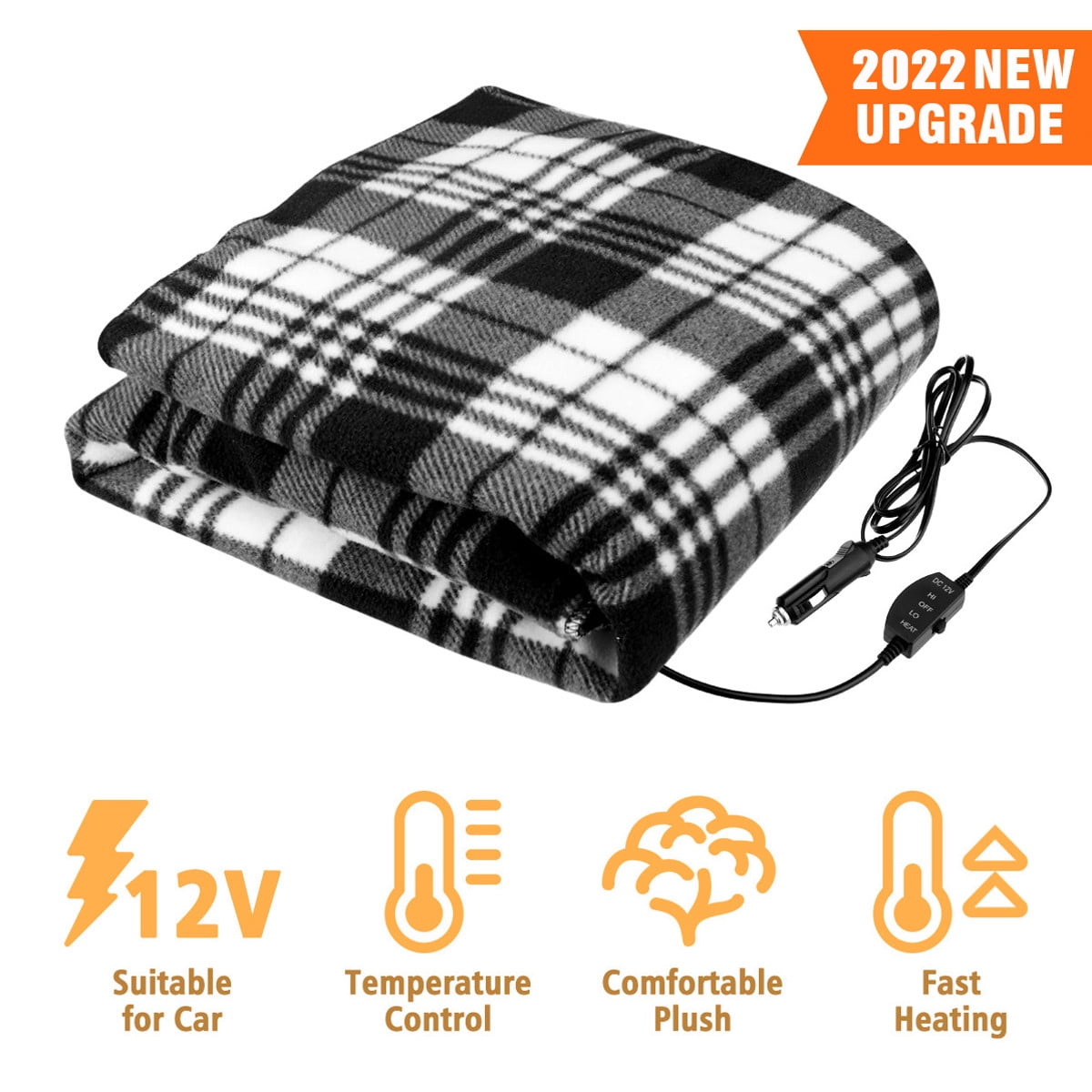 Heated Blanket - 12-Volt Electric Blanket for Car, Truck, SUV, or RV -  Portable Winter Car Accessories by Stalwart (GreenPlaid) - On Sale - Bed  Bath & Beyond - 14080514