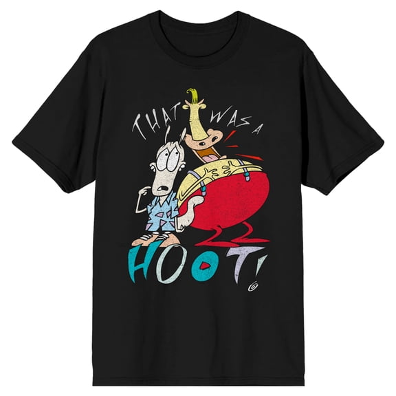 Rocko's Modern Life Heffer and Rocko Men's Black T-Shirt-XS