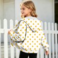 thumbnail image 4 of Zip Up Hoodie for Girls Polka Dot Print Long Sleeve Sweatshirt Hooded Jacket Front Pockets Trendy Fall Winter Casual Loose Fit Top, 4 of 6