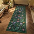 thumbnail image 3 of Lahome Washable 2'x6' Boho Floral Runner Rug, Forest Green Rugs for Kitchen Bathroom, Soft Non-Slip Low-Pile Carpet for Hallway Entryway Laundry Living Room, Forest Green, 3 of 7