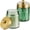 Gold, variant on Sage Green Glass Apothecary Jar, Qtip Holder Metal Lid & Stickers, Bathroom Qtip Holder Storage Canister, Farmhouse Decor for Cotton Balls, Swabs, Round Pads, Bath Salt, Floss, Gold 1 Pack