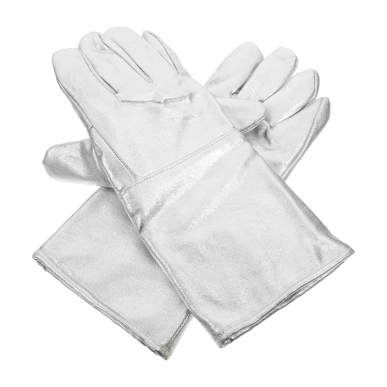 BESTYASH 2Pcs Metallic Gloves Silver Aluminum Foil Breathable Work Gloves For Workers Safety