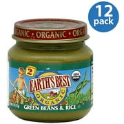 (6 pack) (6 Pack) Earth's Best Organic Green Beans & Rice,