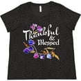 thumbnail image 3 of Inktastic Thankful and Blessed Inspirational Saying with Flowers Women's Plus Size T-Shirt, 3 of 5