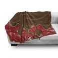 thumbnail image 3 of Strawberry Soft Flannel Fleece Throw Blanket, Strawberries Melted Chocolate Confectionery Fruit Delicacies Food Art, Cozy Plush for Indoor and Outdoor Use, 50" x 60", Brown Red, by Ambesonne, 3 of 6