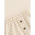 thumbnail image 5 of FEORJGP Little Boy Girl Casual Shorts 0 6M 12M 18M 2T 3T Toddler Baby Elastic Waistband Short Vintage Plaid Print Shorts Hemming Legs Button Shorts Paungewear Bottom for Daily Holiday Summer, 5 of 6