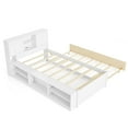 thumbnail image 2 of Costway Twin Size Bed Frame with Trundle & Power Outlet Bookcase Headboard Sliding Doors, 2 of 10