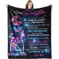 thumbnail image 1 of LHSHID Gift for My Daughter Blanket from Mom as Birthday Present I Love You Letter to Her Ultra Soft Flannel Fleece Light Weight Bed Throw 30"x40", 1 of 5