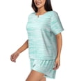 thumbnail image 2 of Lsque Blue Bright Women's Short-Sleeved Pajama Set - 2 Piece Soft and Lightweight Sleepwear Set-X-Large, 2 of 9