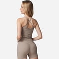 thumbnail image 5 of Women's Strappy Back Fitted Tank Top with Scoop Neck - Medium, Beige, 5 of 7
