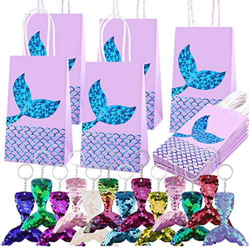 Flamingo Shape Keychain Flip Reflective Sequin Ring Hanging Parties Favors Bags 