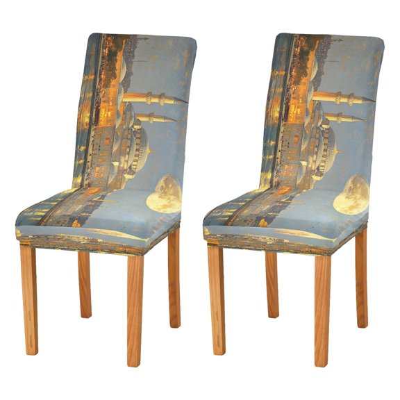 BZSMCE Chairs Slipcovers Dining Chair Covers The Castle by Night Creative Pattern