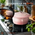 thumbnail image 6 of Overmont Enameled Cast Iron Dutch Oven - 5.5QT Pot with Lid Cookbook & Cotton Potholders - Heavy-Duty Cookware for Braising, Stews, Roasting, Bread Baking pink, 6 of 8