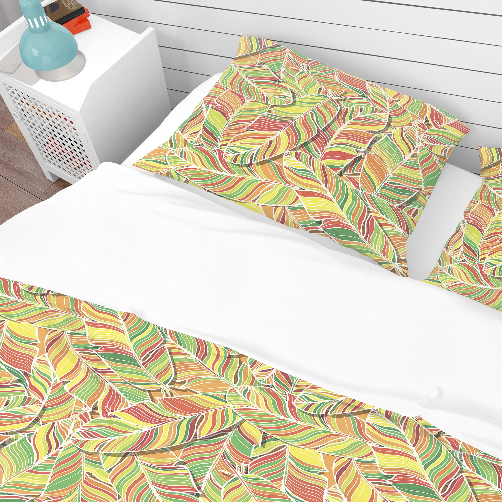 Designart 'Brightly Colored Feathers' Southwestern Duvet Cover Set